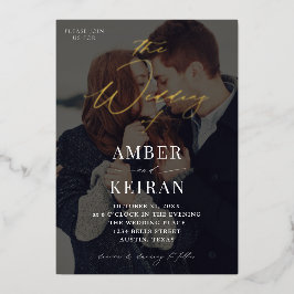 Shades - Donkere fotobruiloft Folie Uitnodiging