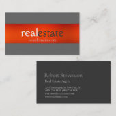 Shades Grey Oranje Real Estate Agent Visitekaartje (Voorkant / Achterkant)