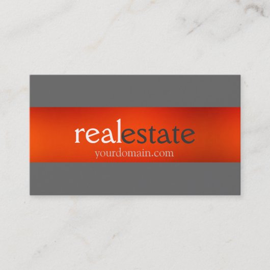 Shades Grey Oranje Real Estate Agent Visitekaartje (Voorkant)
