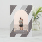 Shades Grey Striped FOTO DANK U Bedankkaart (Staand voorkant)