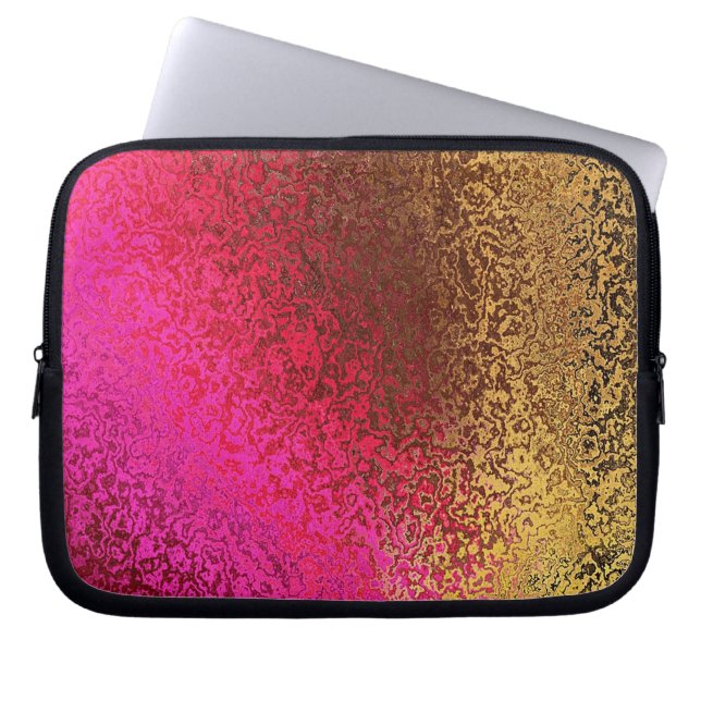 Shades in Paarse en gouden laptophoes Laptop Sleeve (Voorkant)