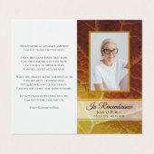 Shades of Autumn begrafenisgebed Visitekaartje (Buitenkant ongevouwen)