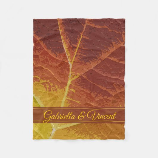 Shades of Autumn Leaf Bruiloft Fleece Deken (Voorkant)