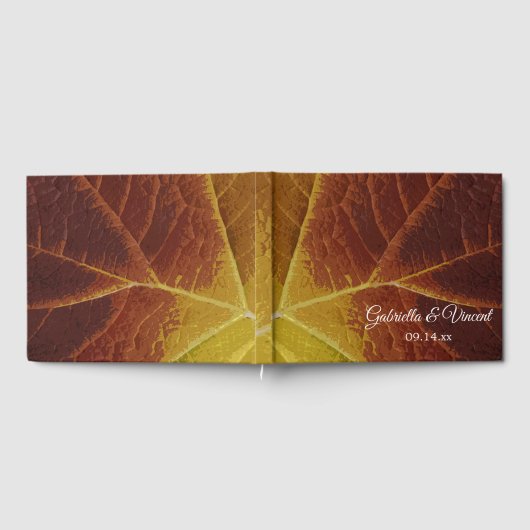 Shades of Autumn Leaf Bruiloft Gastenboek (Volledig)