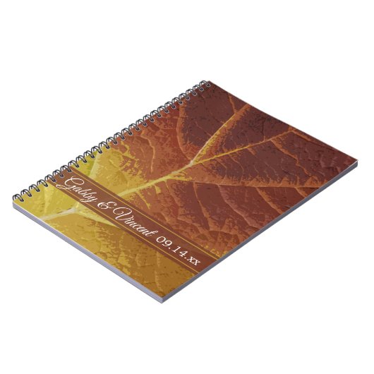 Shades of Autumn Leaf Bruiloft Notitieboek (Linkerzijde)