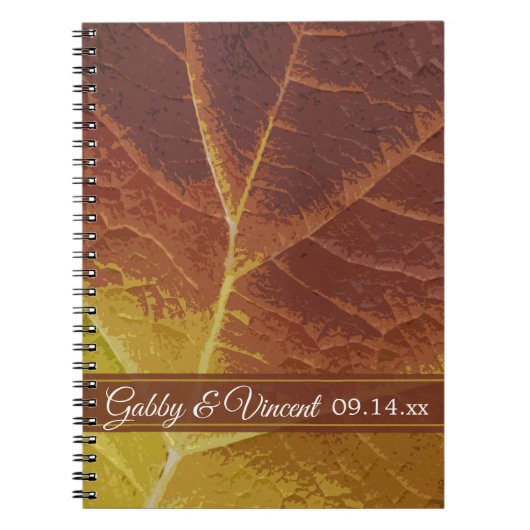 Shades of Autumn Leaf Bruiloft Notitieboek (Voorkant)