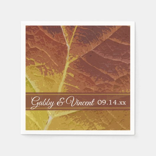 Shades of Autumn Leaf Bruiloft Servetten (Voorkant)