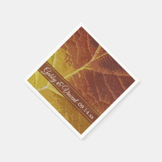 Shades of Autumn Leaf Bruiloft Servetten (Hoek)