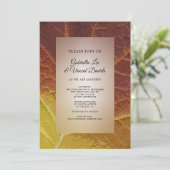 Shades of Autumn Leaf bruiloft uitnodiging (Staand voorkant)