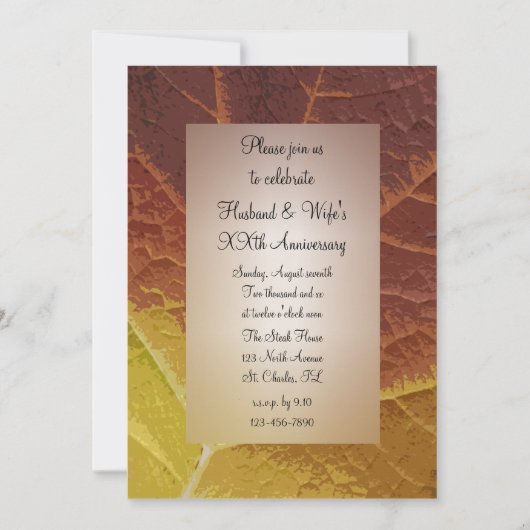 Shades of Autumn Leaf Wedding Jubileum Party Kaart (Voorkant)