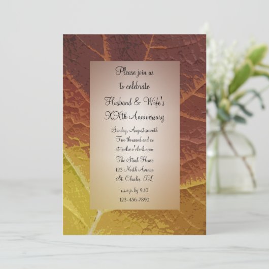 Shades of Autumn Leaf Wedding Jubileum Party Kaart (Staand voorkant)