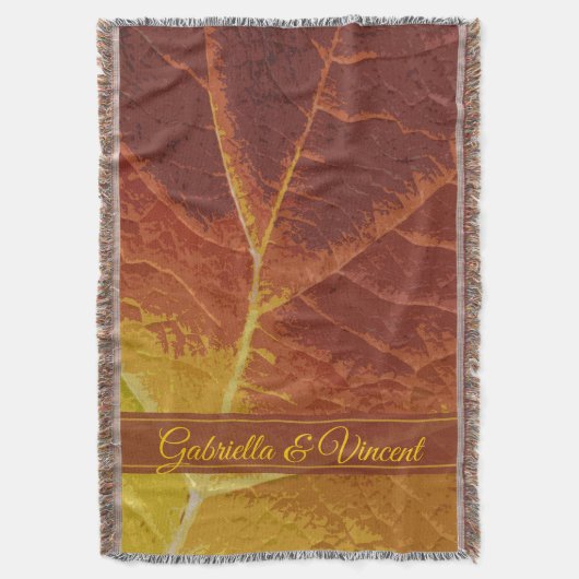 Shades of Autumn Leaf Wedding Keepsake Deken (Voorkant Verticaal)
