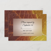 Shades of Autumn Leaf Wedding RSVP Response Kaart (Voorkant / Achterkant)