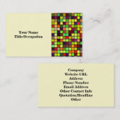 Shades of Autumn Multicolored Squares Pattern Visitekaartje (Voorkant / Achterkant)