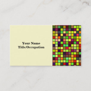 Shades of Autumn Multicolored Squares Pattern Visitekaartje