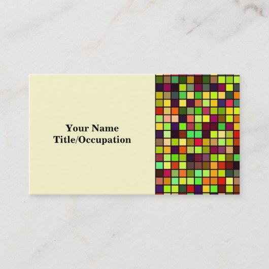 Shades of Autumn Multicolored Squares Pattern Visitekaartje (Voorkant)