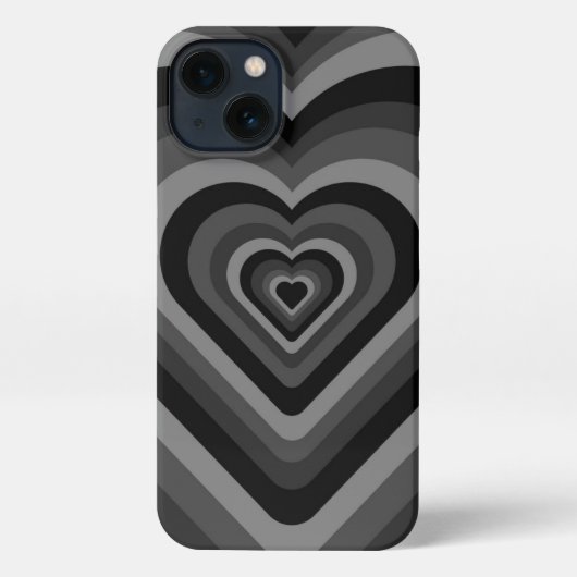 Shades of Black Hears Phone Case iPhone Hoesje (Achterkant)