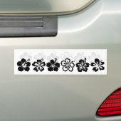 Shades of Black Hibiscus flower Bumpersticker (Op auto)
