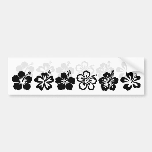 Shades of Black Hibiscus flower Bumpersticker (Voorkant)