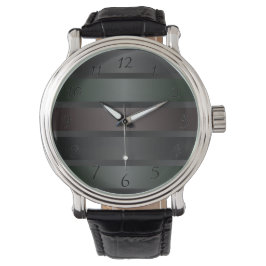 Shades of Black Stripes Pattern Horloge