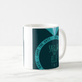 Shades of Blauwgroen Diamond Ring Save the Date Koffiemok (Voorkant rechts)