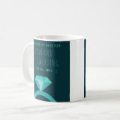 Shades of Blauwgroen Diamond Ring Save the Date Koffiemok (Voorkant links)