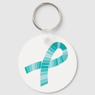 Shades of Blauwgroen Ribbon Food Allergy Awareness Sleutelhanger