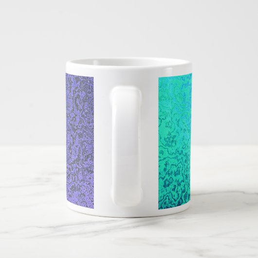 Shades of Blue Abstract Naam toevoegen Grote Koffiekop (Achterkant)