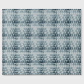 Shades of Blue Abstract Triangle Retro Xmas Tree W Cadeaupapier (Vlak)