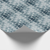Shades of Blue Abstract Triangle Retro Xmas Tree W Cadeaupapier (Hoek)