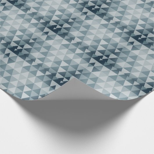 Shades of Blue Abstract Triangle Retro Xmas Tree W Cadeaupapier (Hoek)
