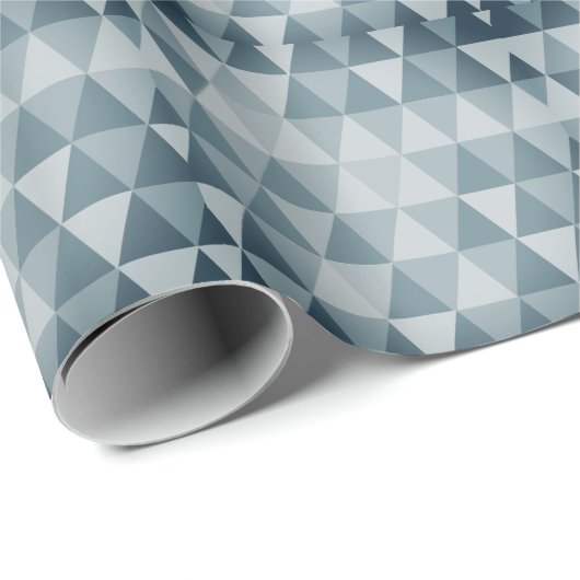 Shades of Blue Abstract Triangle Retro Xmas Tree W Cadeaupapier (Rol Hoek)