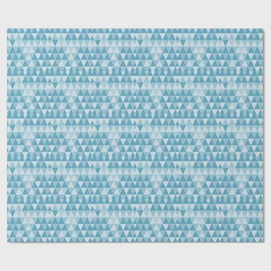 Shades of Blue Abstract Triangle Retro Xmas Tree W Cadeaupapier (Vlak)