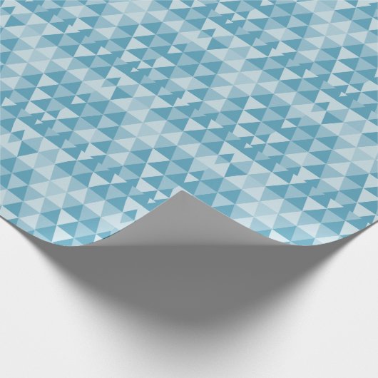 Shades of Blue Abstract Triangle Retro Xmas Tree W Cadeaupapier (Hoek)