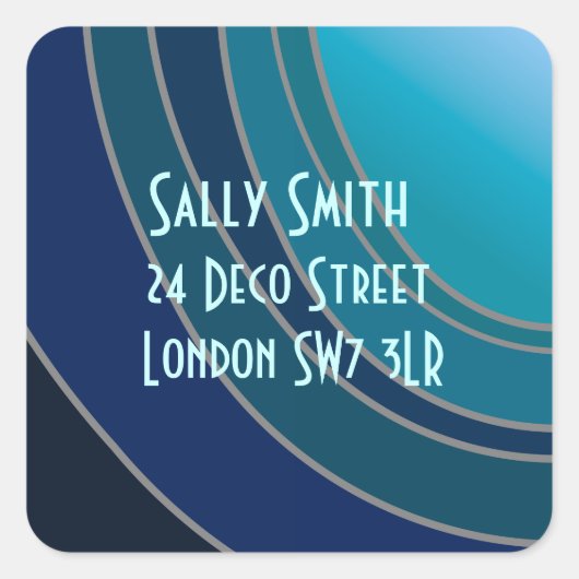 Shades of Blue Address Sticker (Voorkant)