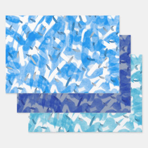 Shades of Blue All Occasion Inpakpapier Vel