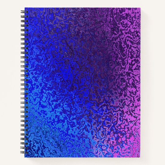 Shades of Blue and Paarse Shiny Watch Pattern Notitieboek (Voorkant)