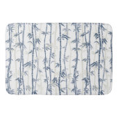 Shades of Blue Bamboo Pattern Bathmat Badmat (Voorkant)