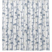 Shades of Blue Bamboo Pattern Douchegordijn (Voorkant)