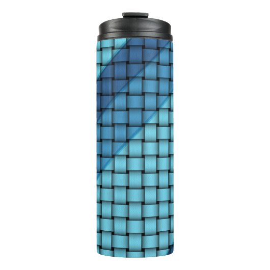Shades of Blue Basket Weave Pattern Tumblers Thermosbeker (Voorkant)