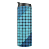 Shades of Blue Basket Weave Pattern Tumblers Thermosbeker (Geroteerd rechts)