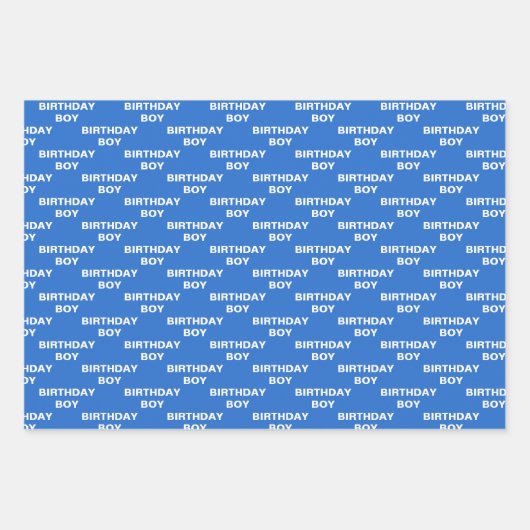 Shades of Blue Birthday Boy Inpakpapier Vel (Voorkant 2)
