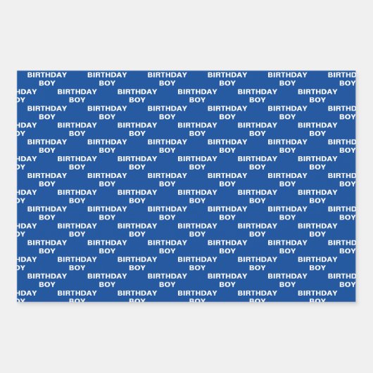 Shades of Blue Birthday Boy Inpakpapier Vel (Voorkant)