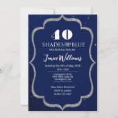 Shades of Blue Birthday Invitation Kaart (Voorkant)