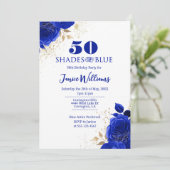 Shades of Blue Birthday Invitation Kaart (Staand voorkant)