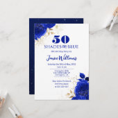 Shades of Blue Birthday Invitation Kaart (Voorkant / Achterkant in situ)