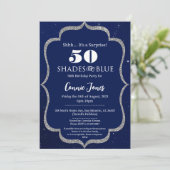 Shades of Blue Birthday Invitation Kaart (Staand voorkant)