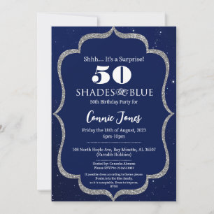 Shades of Blue Birthday Invitation Kaart