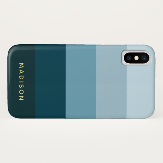 Shades of Blue Chic Wide Stripes Case-Mate iPhone Case (Achterkant (horizontaal))