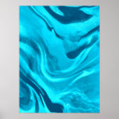 Shades of Blue Colorful Marble Poster (Voorkant)